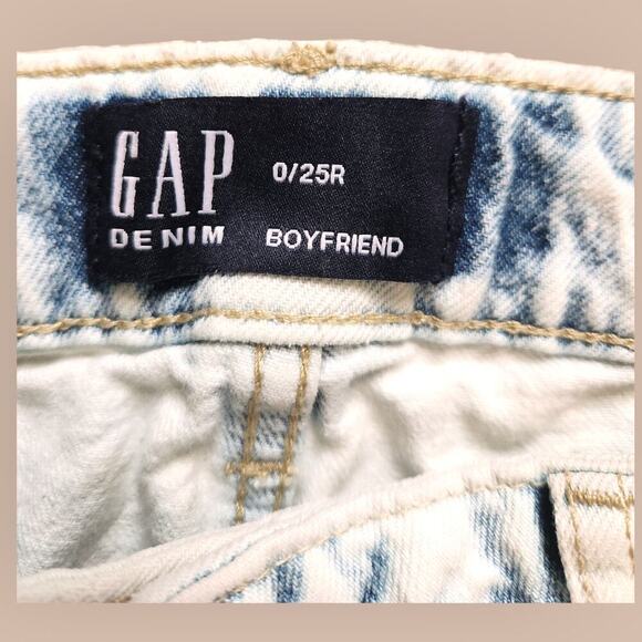 Gap Denim Women's Bleached blue Jeans Boyfriend Straight Size 0/25R - Picture 7 of 9